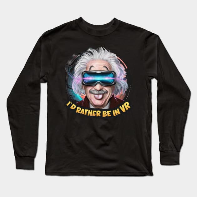 Funny Albert Einstein Long Sleeve T-Shirt by Arturo Vivó